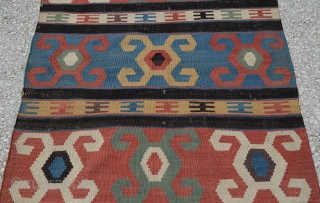 19th Century Caucasian Kilim Size:220x84 Cm
7'4"x2'9"                           