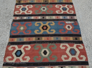 19th Century Caucasian Kilim Size:220x84 Cm
7'4"x2'9"                           