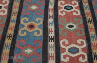 19th Century Caucasian Kilim Size:220x84 Cm
7'4"x2'9"                           