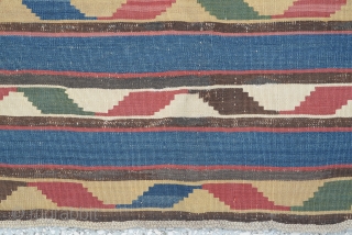 Caucasian Kazak Kilim,  19th Century (some old repaired)  Size:240 x 190 Cm
7'8"x6'3"                   