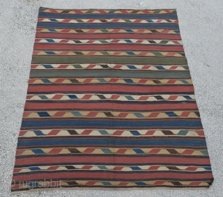 Caucasian Kazak Kilim,  19th Century (some old repaired)  Size:240 x 190 Cm
7'8"x6'3"                   