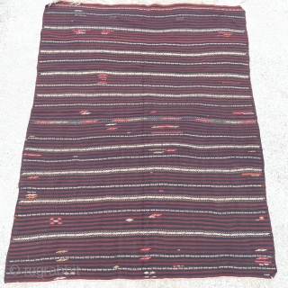 West Anatolian Balıkesir ( YüncÜ ) Kilim Rug- metal thread highlights.Size:205 x 157 Cm
6'9"x5'2"                   