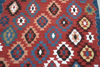 Antique Caucasian Kazak Kilim Great Colors 
Size:157 x 308
        5'3 x 10'5              