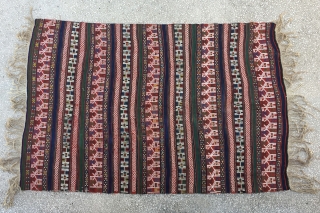 Caucasian (Verneh)19th Century Verneh Kilim Size:171 x 263 Cm / 5'7"x8'7"                      