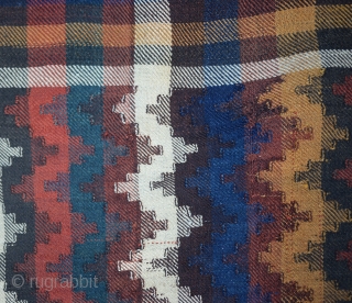 Qashkay Moj blanket Kilim In good colors,two small repaired Circa 1900th
Size:184 x 226 Cm
         6"x 7'4"         