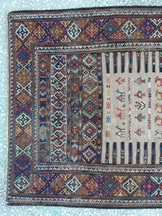 Kurdısh (Koçan) Sumac kilim Rug
Size: 178x95 cm/ 5’8”x3’1” ft                        