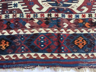  West Anatolian Aydın Kilim Rug 
End of 19th Century
Size:115X109cm / 3’9”X3’6”                     