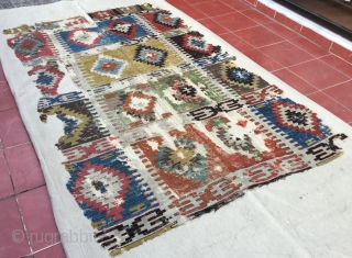 Konya Kilim Fragment,(Seydisehir)
Beginning of 19th Century 
Size: 153 x 295 cm]
         5" x 7'9"           