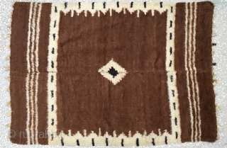 Siirt Blanket-Southeast Anatolia-early 20th century-Angora goat hair on cotton string warps-Size:106x149cm/ 3’6’x4’10”                     