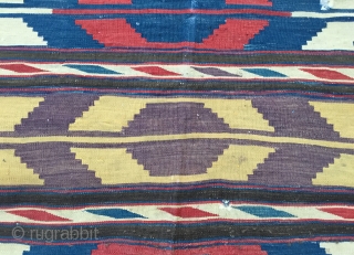 Caucasian Fragment Kilim Mid 19th Century
Size:158x193cm / 5’8x6’4”                         