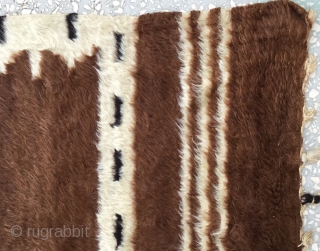 Siirt Blanket-Southeast Anatolia-early 20th century-Angora goat hair on cotton string warps-Size:106x149cm/ 3’6’x4’10”                     