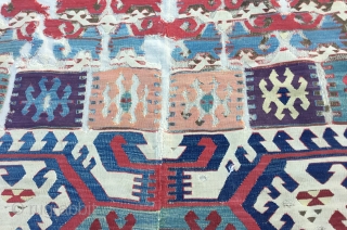 End of 18th Century’Central Anatolian Konya Kilim Early 19th Century 
Size:120x310Cm
        3’11x10’1”              