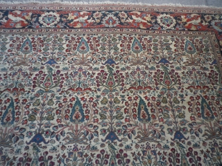 Antique persian Handmade Qum carpet size 310x220cm Zelosoltan Design
fairly good condition 
free postage to uk mainland                 