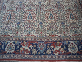 Antique persian Handmade Qum carpet size 310x220cm Zelosoltan Design
fairly good condition 
free postage to uk mainland                 