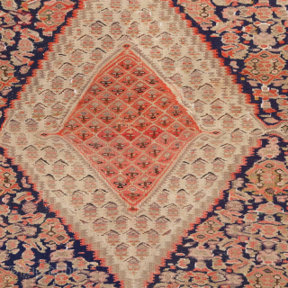 Antique Senneh Kilim, Circa 1880, 4’3 x 6’4 Ft.                        