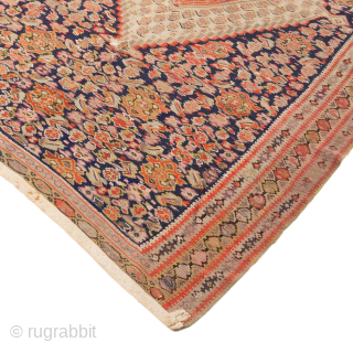 Antique Senneh Kilim, Circa 1880, 4’3 x 6’4 Ft.                        