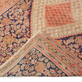 Antique Senneh Kilim, Circa 1880, 4’3 x 6’4 Ft.                        