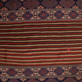 Antique Caucasian Shirvan Kilim, Circa 1900, 3’5 x 4’6 Ft.
                       