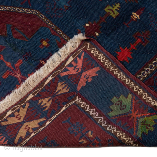 Antique Caucasian Avar Kilim, Circa 1900, 5 x 8’10 Ft.                       