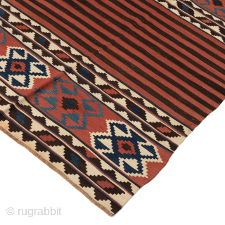 Antique Caucasian Shirvan Kilim, Circa 1880, 3’4 x 5’1 Ft.                       