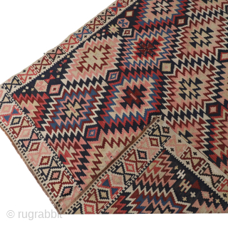 Antique Caucasian Shirvan Kilim, Circa 1870, 5 x 10 Ft.
Kayarugs1@gmail.com                       