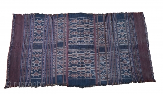 Fine Indonesian antique Ikat cloth from island of Lembata
This thick woven Ikat cloth is made with hand spun natural dyed cotton yarn 
Made from 3 panels sewn together to form a larger  ...