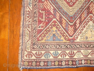 Shirvan,circa 1900,(106x145),low pile evenly worn                            