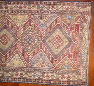 Shirvan,circa 1900,(106x145),low pile evenly worn                            