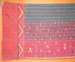 Kachin "Pukhang" womans Skirt,North Burma,cotton with wool(goat and possibly dog hair)
76x156 cm., circa 1920-1940 ? see: Textiles of the Hilltribes of Burma"
by Michael C. Howard        