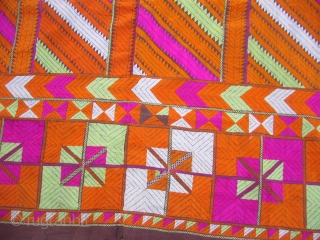 Early 20th Century Phulkari from Swat Valley,Supereb fine work done,Silk on cotton,Very nice desigen and excellent condition.E.mail for more info.             