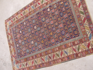 Colourfull Kuba Shirvan Rug,exceptional dyes and a very nice desigen with some motifs,good condition with some old repair done perfectly.Very fine weave.Hand washed Ready for the display.      