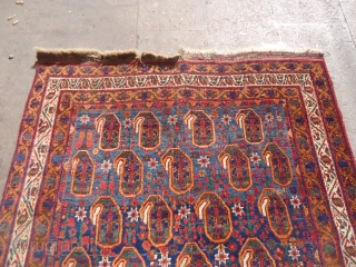 Afshar Rug with beautiful blue ground and very nice paisely design,very well drwan,good age,as found with no work done.E.mail for more info and pics.         
