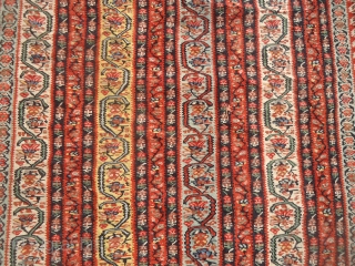 Beautiful extra finely woven Senneh Kilim,with great design and colors,as found a cut on upper side,all 100% wool,Size 4'7"*2'7".E.mail for more info and pics.         