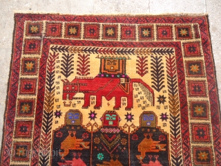 Pictureal Baluch Rug with very nice colors and design,good condition and fine weave.Size 6'1"*3'5".E.mail for more info.                