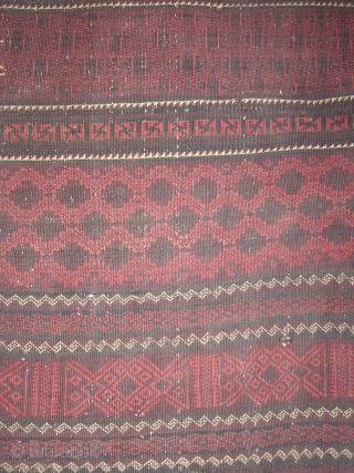 An ealy Baluch Flatweave Kilim,very supereb desigen,very fine weave good colours,Some old repairs,Size 7'1"*5'4".E.mail for more info,Please see other itmes also.            