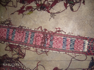 Two Beautiful Flatwoven Turkmen Tent Band,with beautiful desgien and colours,nice looking Tussels,Excellent Condition.
SIZE:18'FT*6"inchs.
SIZE:17'FT*6"inches.                    