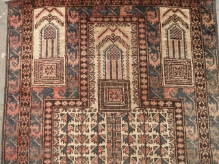 Baluch Prayer Rug with nice colors and design.Good condition.Handwashesd ready for the show.Size 4'5"*2'8".E.mail for more info.                