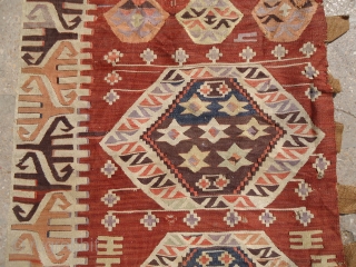 Beautiful Anatolian Kilim Frag,as found,good colors and design.Size 7'10"*2'6".E.mail for more info.                     