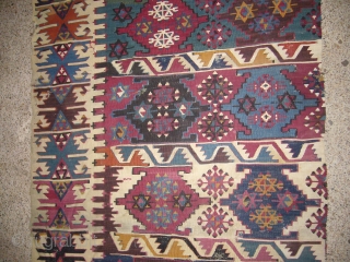 Beautiful Anatolian Kilim Part,excellent colours and dyes,very fine weave,good condition.Wool on Wool.Size 12*3.E.mail for more info.                 