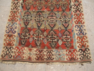 Anatolian Kilim with beautiful colors and design and good age,Size 5'8"*4'5".E.mail for more info.                   