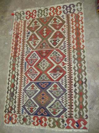 Small Anatolian Kilim,with beautiful colors and design.Size 4*2'7".E.mail for more info.                      