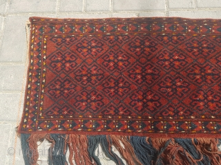 Central Asian trapping or Jalor with good colors and condition,nice design,original tassels without any work done.Size 4'9"*1'3".                