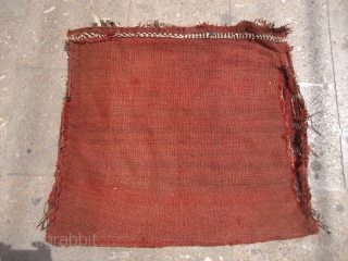 Very Fine Qashqai Bagface with condition issues,all great natural colors,original kilim backing.without any repair or work done.Size 2'2"*1'11".E.mail for more info and pics.          