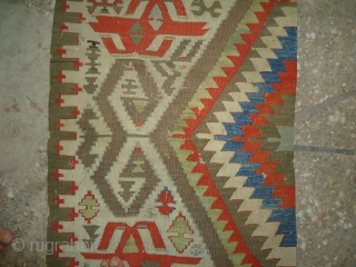 Anatolian Kilim fragment,with good colors,design and condition,Size 12*2'3".E.mail for more info.                      