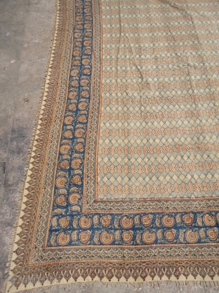 Large Kalamkari Shawl with very nice design colors and condition.Size 108*90 Inches.                     
