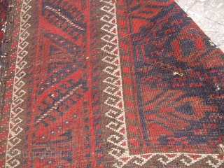 Beautiful Baluch Rug with Kilims on both sides,all natural colors and fine weave,without any repair or work done.Size 6'1"*3'9".E.mail for more info and pics.         