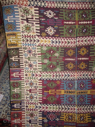 Reyhanlı Kilim, richly dyed and very finely woven,very beautiful example,excellent condition,ready for the display.Wool on wool,Size 7'3"*3'9".E.mail for more info.             