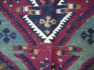 Beautiful 19th c. Malatya kilim, with metal threads,good condition and colours,very fine weave,Size 4'6"*3'3".Ready for the display.E.mail for more info.             