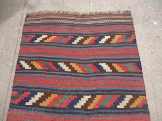Beautiful Vermain Kilim with all good colors and very nice desigen,good weave and age.Size 8*4'3".E.mail for more info and pics.
             