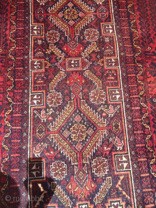 Very Intresting Salar Khan Baluch Rug,all original without any repair or work done,intresting motifs dolls birds animals,fine weave and all natural colors,Size 6'3"*3'1".E.mail for more info and pics.     